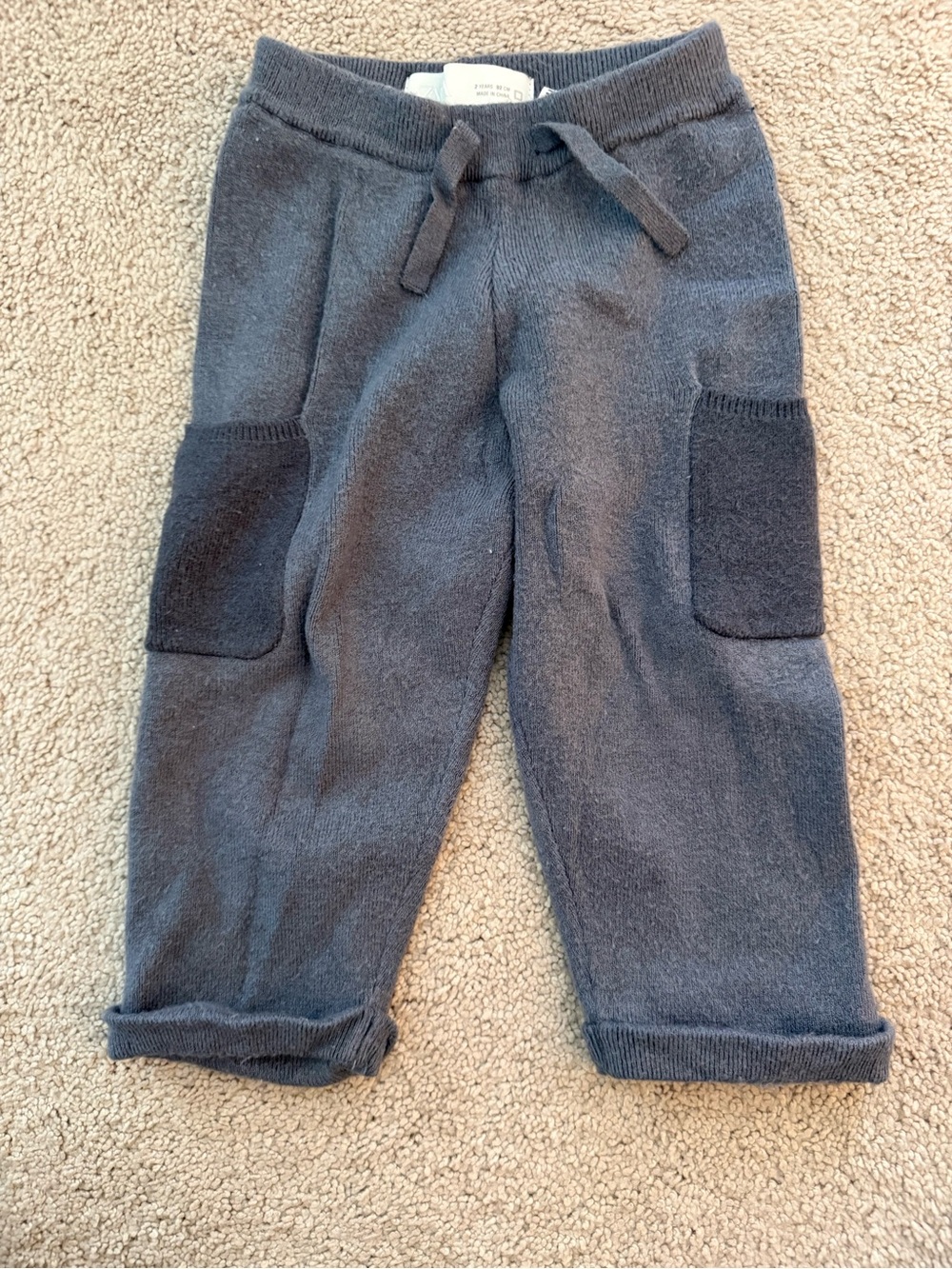 Cozy Knit Kids Cargo Joggers - Charcoal